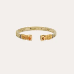 Sarina Bis bracelet acetate gold - Verdigris - Tiger eye's