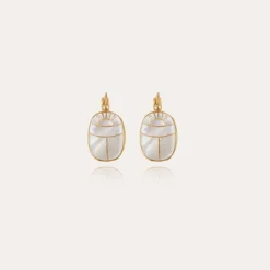 Scaramouche earrings gold - White Mother-of-pearl