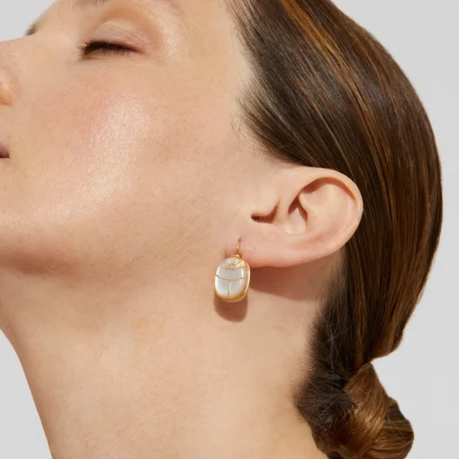 Scaramouche earrings gold - White Mother-of-pearl