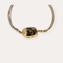 Scaramouche enamel bracelet gold