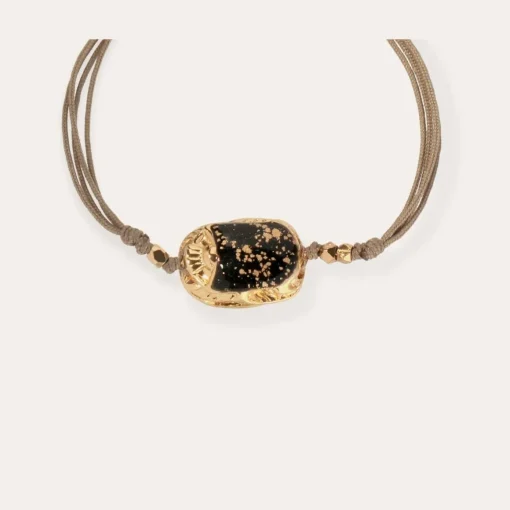Scaramouche enamel bracelet gold