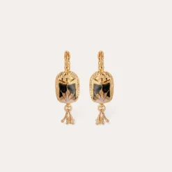 Scaramouche enamel earrings gold