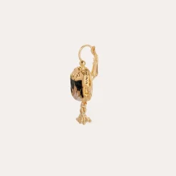 Scaramouche enamel earrings gold