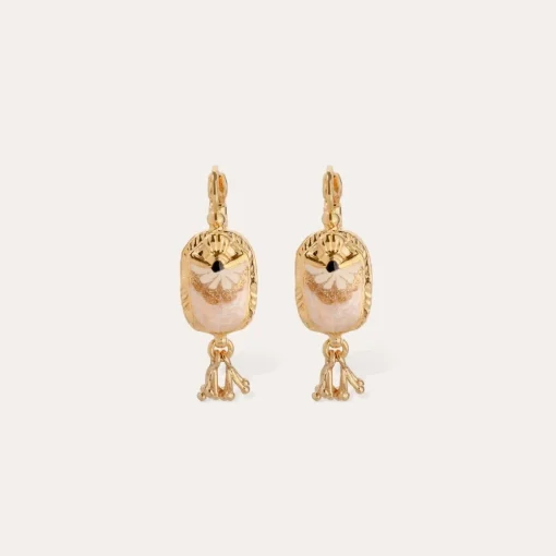 Scaramouche enamel earrings gold