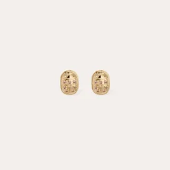 Scaramouche studs earrings gold - Amethyst - Capsule The Precious