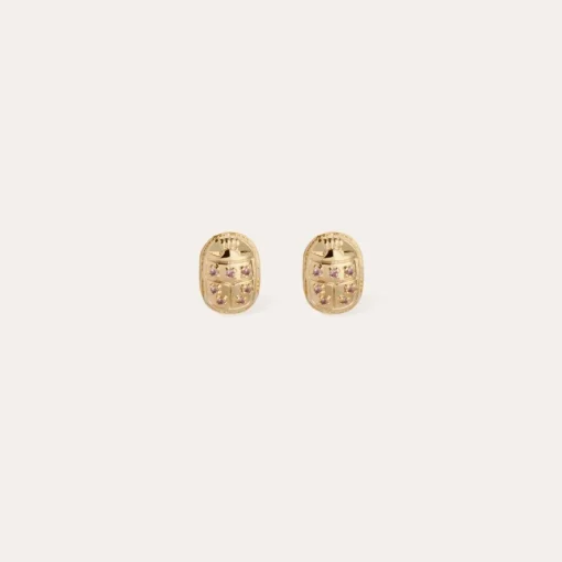 Scaramouche studs earrings gold - Amethyst - Capsule The Precious