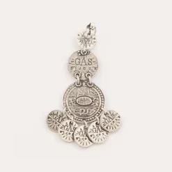 Sequin triple rows earrings silver