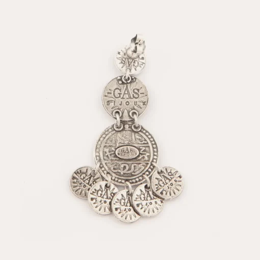 Sequin triple rows earrings silver
