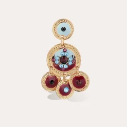 Sequin two rows earrings gold
