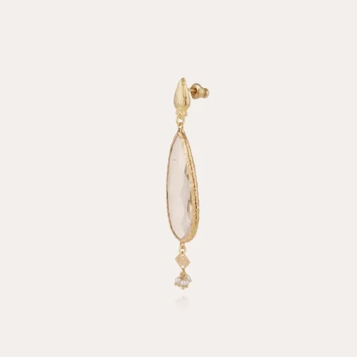Serti Goutte earrings gold - Crystal