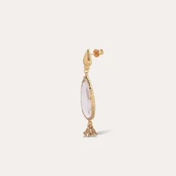Serti Goutte earrings small size gold - Crystal