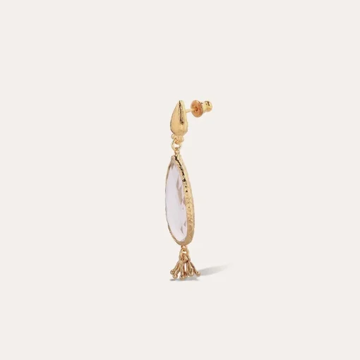 Serti Goutte earrings small size gold - Crystal