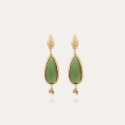 Serti Goutte earrings small size gold - Serpentine