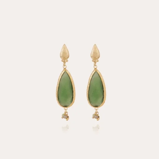 Serti Goutte earrings small size gold - Serpentine