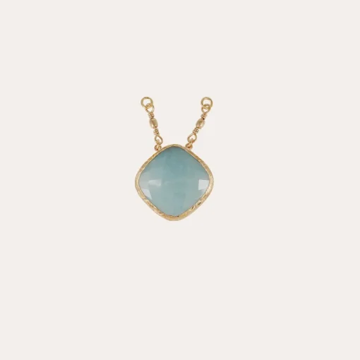Serti pendant gold - Blue Calcite