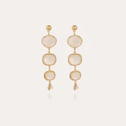 Silene mother-of-pearl earrings gold - White Mother-of-pearl