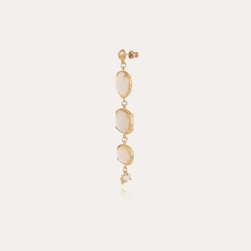 Silene mother-of-pearl earrings gold - White Mother-of-pearl