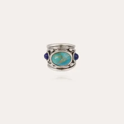 Simone ring silver - Turquoise & Lapis