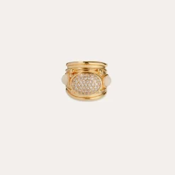 Simone strass ring gold - Zirconia