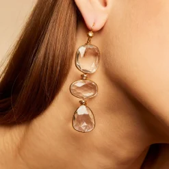 Sireine earrings gold - Cristal