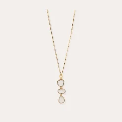 Sireine long necklace gold - Crystal