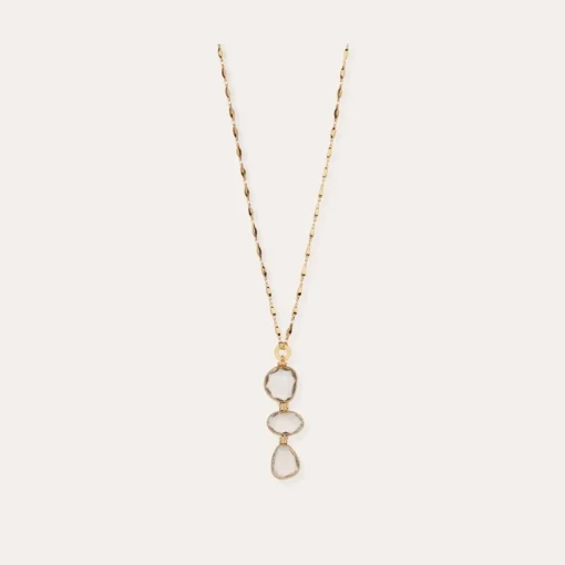 Sireine long necklace gold - Crystal