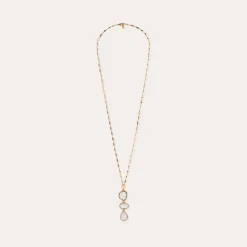 Sireine long necklace gold - Crystal
