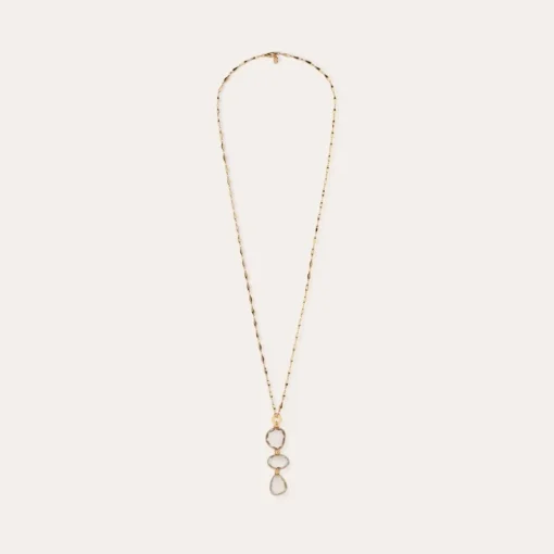 Sireine long necklace gold - Crystal