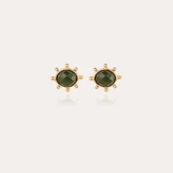 Tiki studs earrings small size gold - Serpentine