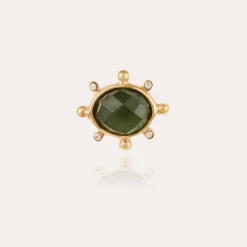 Tiki studs earrings small size gold - Serpentine