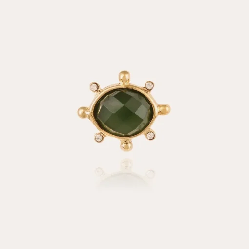 Tiki studs earrings small size gold - Serpentine