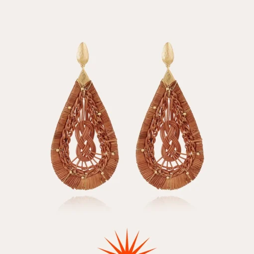 Tojo earrings large size gold - Wicker - 55 years collection