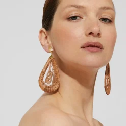 Tojo earrings large size gold - Wicker - 55 years collection