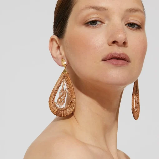 Tojo earrings large size gold - Wicker - 55 years collection
