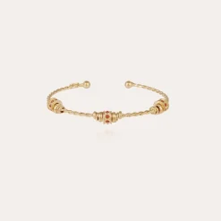 Torsade 3 strass bangle bracelet small size gold