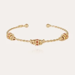 Torsade 3 strass bangle bracelet small size gold