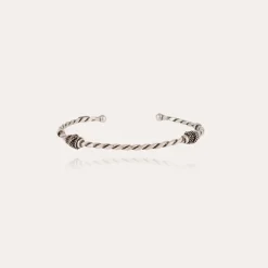 Torsade bangle bracelet small size silver