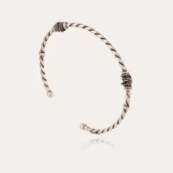 Torsade bangle bracelet small size silver