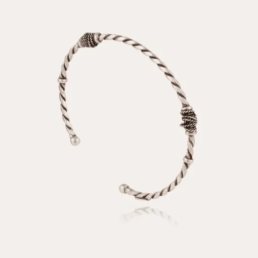 Torsade bangle bracelet small size silver