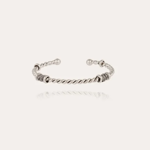 Torsade bangle bracelet silver
