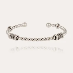Torsade bangle bracelet silver