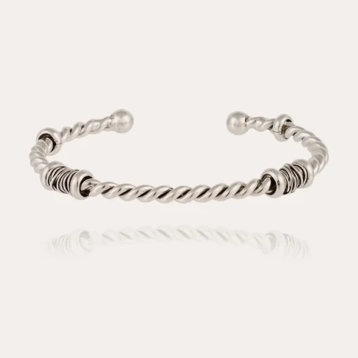 Torsade bangle bracelet silver
