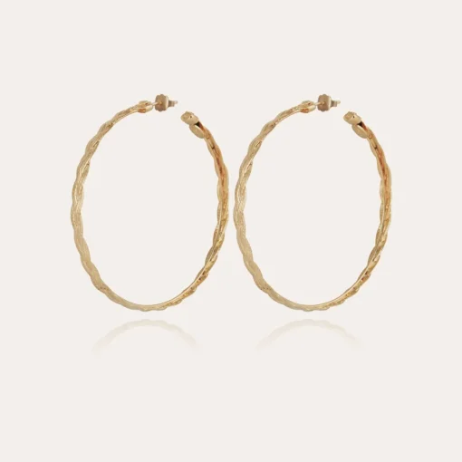 Tresse hoop earrings medium size gold