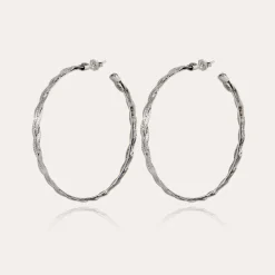 Tresse hoop earrings silver