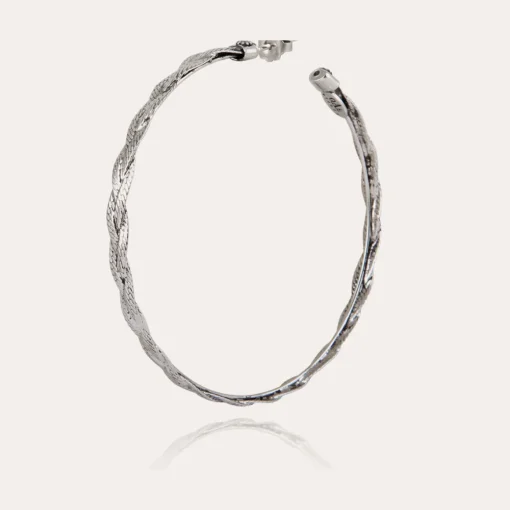 Tresse hoop earrings silver