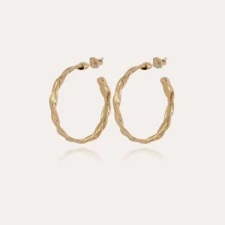 Tresse hoop earrings small size gold