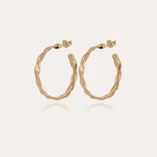 Tresse hoop earrings small size gold