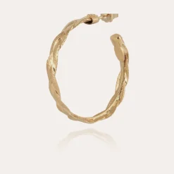 Tresse hoop earrings small size gold