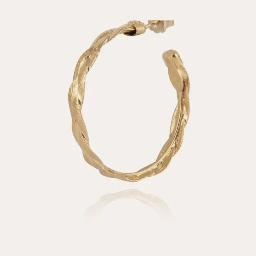 Tresse hoop earrings small size gold