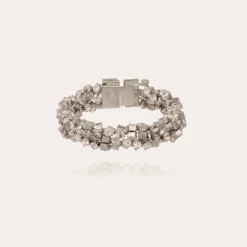 Trevise double bracelet rhodium finish